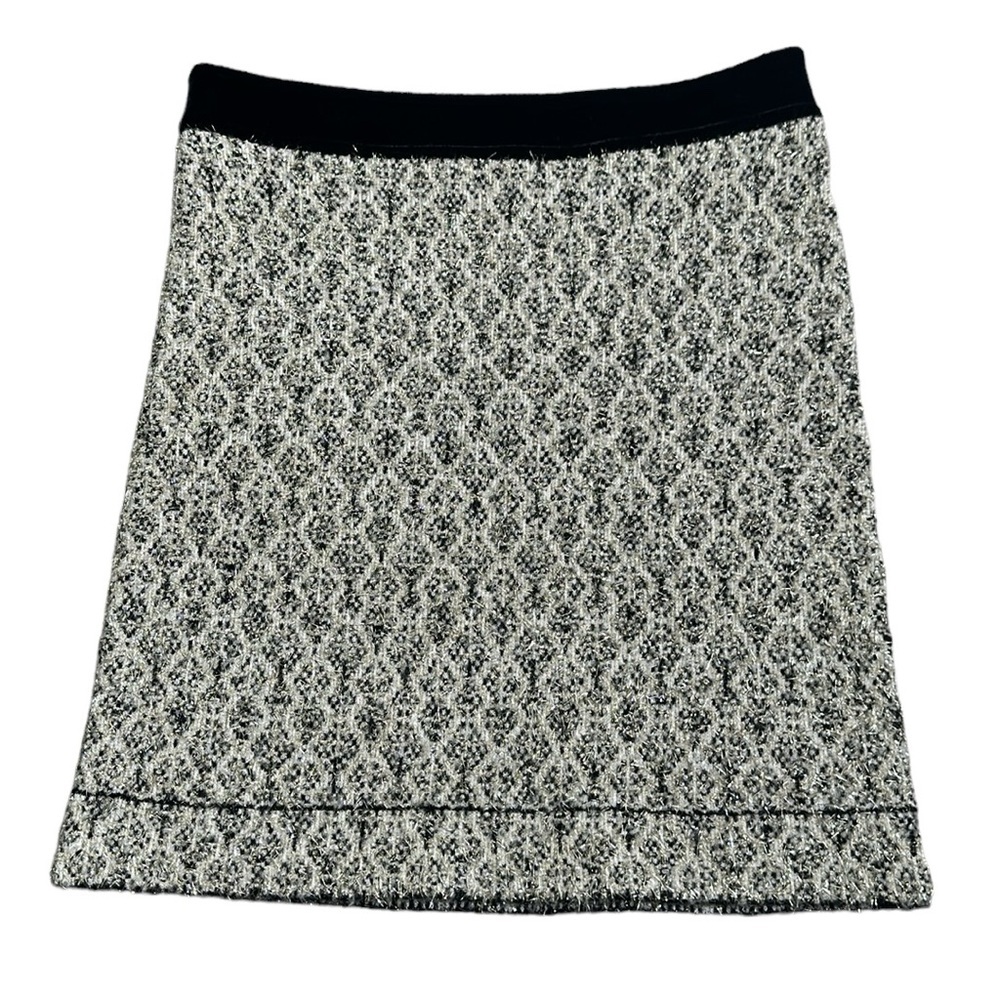 Sandro ivory black Jazz metallic jacquard knit mini skirt size 3/L - Picture 6 of 10